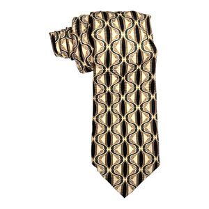 Pavia Italian Men's Classic Neck‎ Tie Geometric Swirl Pattern 100% Silk